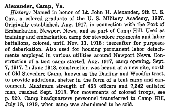 [Camp Alexander Information]